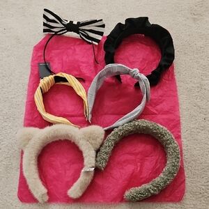 Bundle Of 6 Headbands, Various Colors And Materials